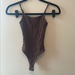 Full Tilt Brown Bodysuit One Piece with Spaghetti Straps